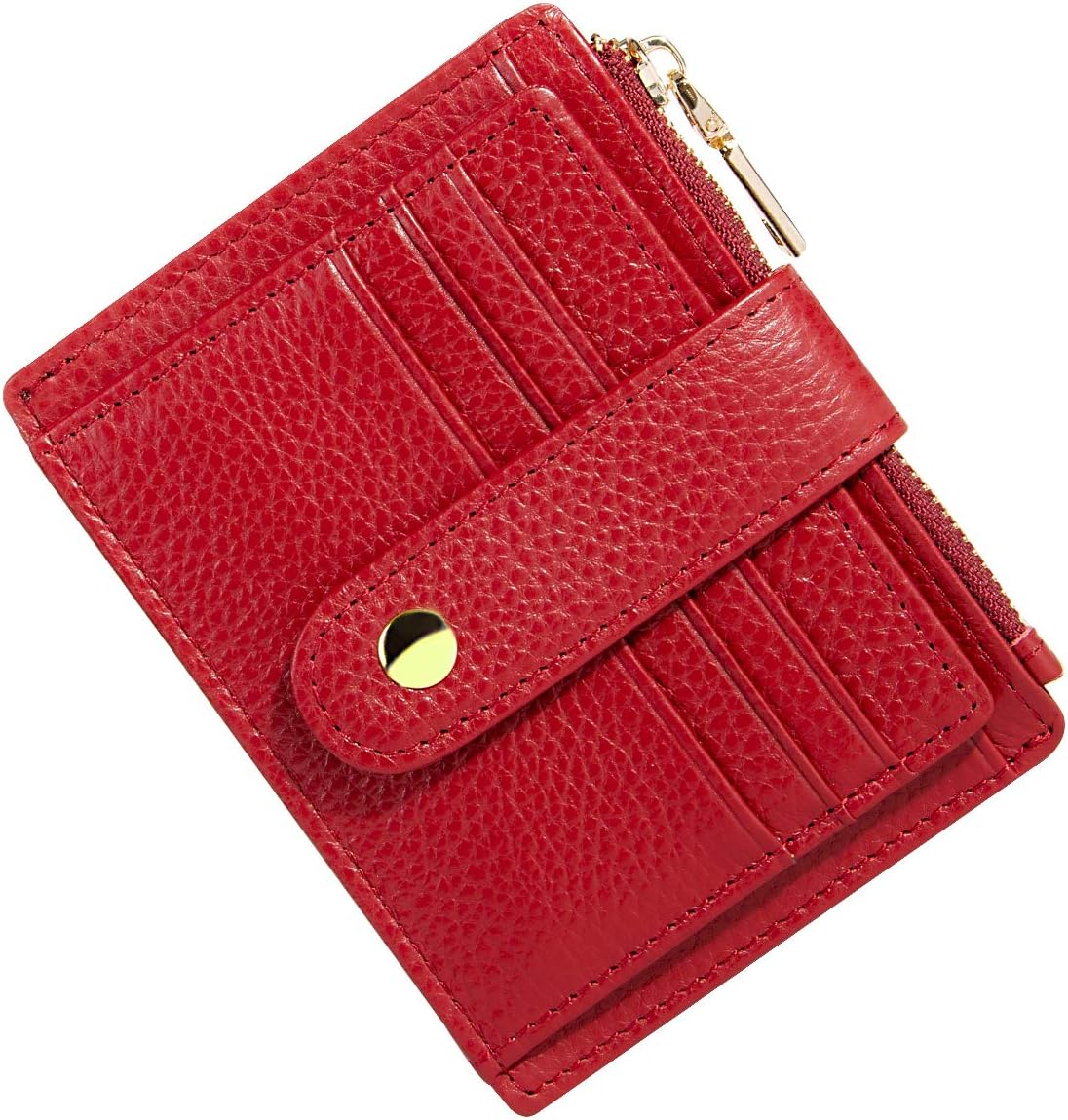 Men Women Leather Credit Card Holder RFID Blocking Slim Leather Wallet, Minimalist Card Holder Small Wallet with Coin Pocket, Thin Front Pocket Wallets with 9 Card Slots