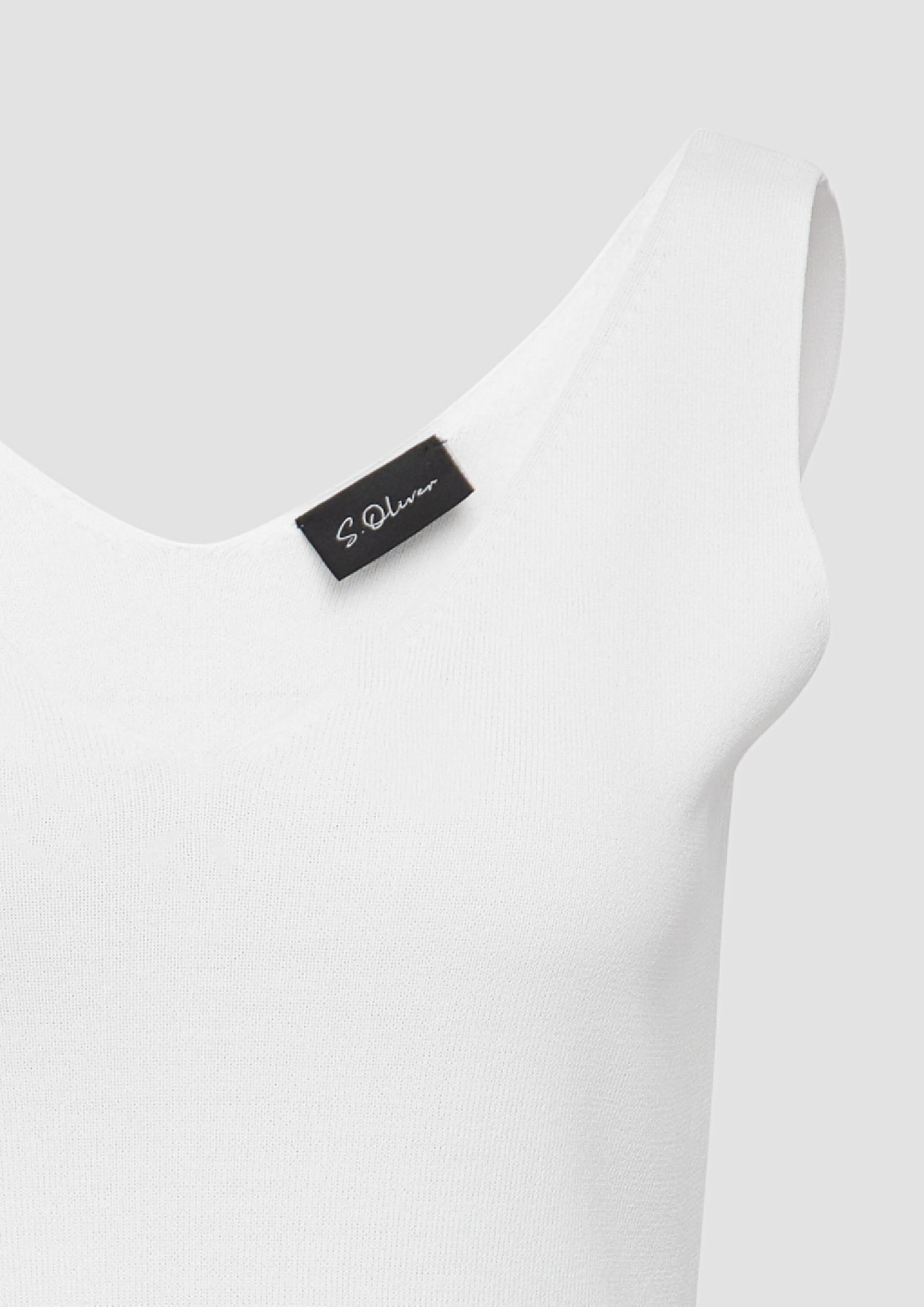 s.Oliver Schwarz Label Strickpullunder