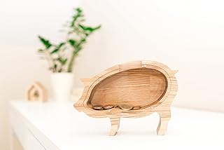 2 sizes Piggy Bank - Wooden Money Box - Big Money Bank - Collectible Coin Box - Small Pig Money Box - Baby Money Bank - Kids Money Box
