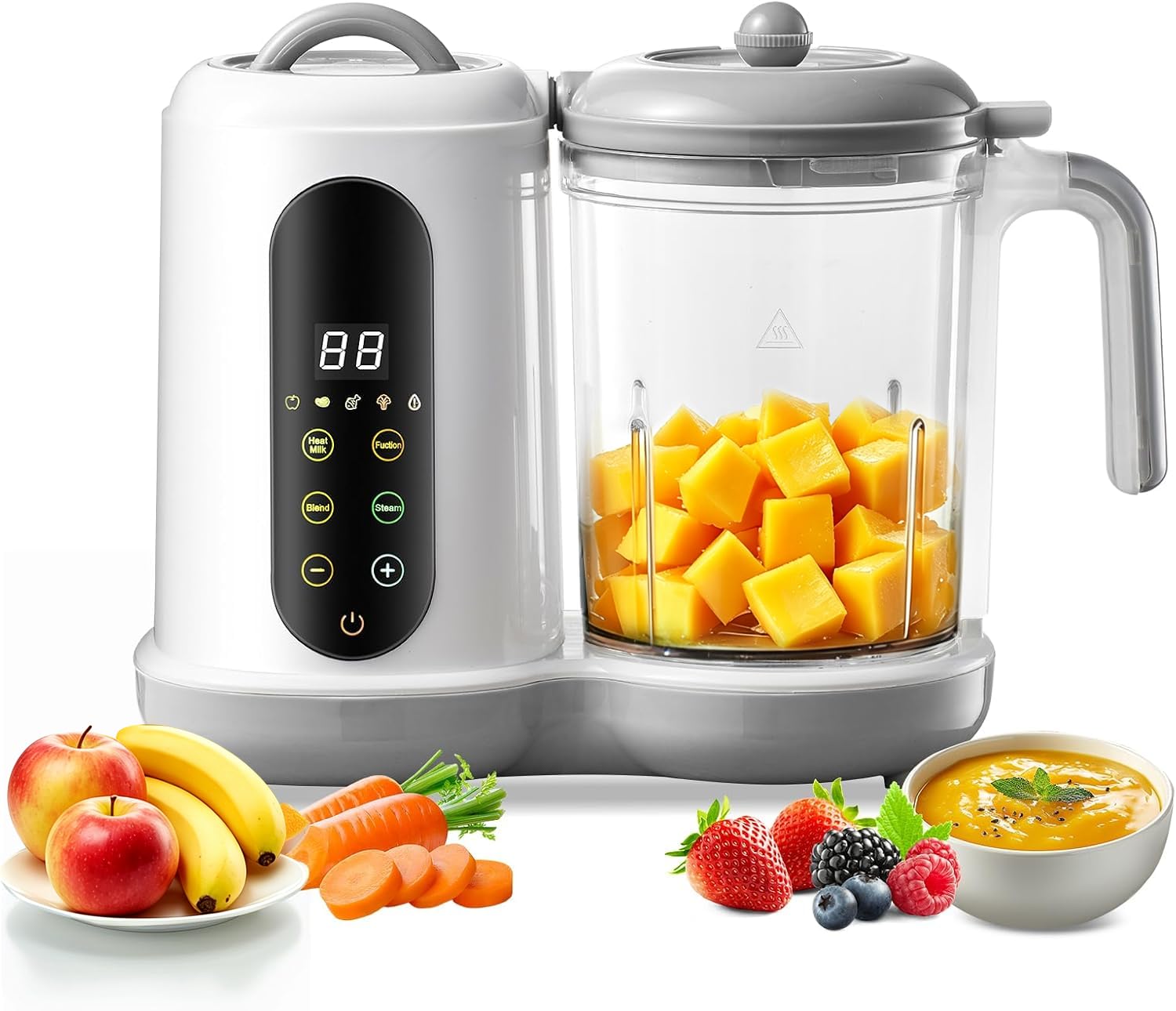 Robot mezclador de bebé, cocina a vapor y mezcla integrados, gran capacidad de 400 ml, limpieza automática, pantalla táctil, ideal para alimentos complementarios y diversificación de bebé