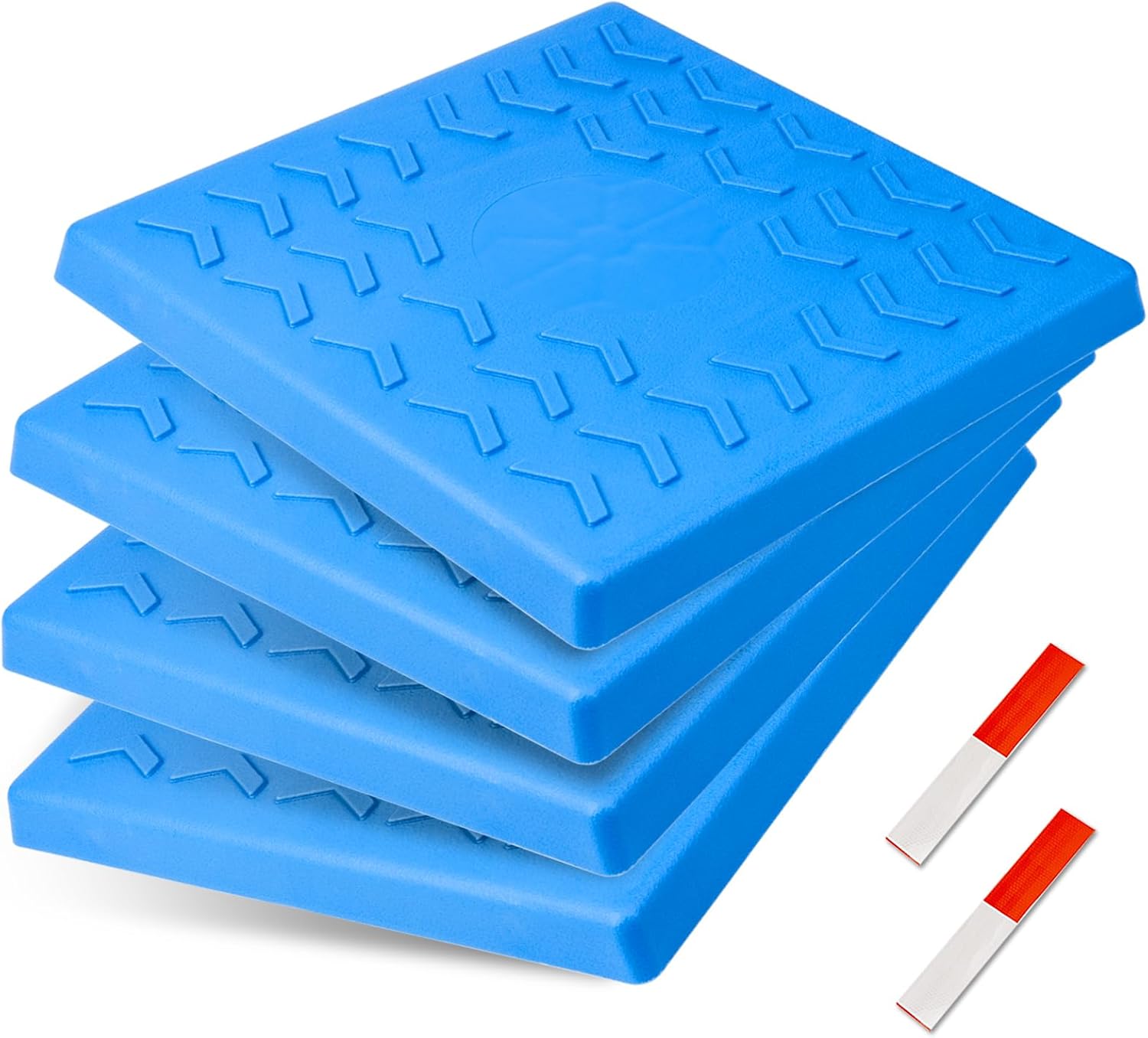 RV Leveling Blocks - 12 Pack Heavy Duty Camper Leveling Blocks with Handbag and T-Shaped Bubble Level - Anti-Slip Design Stabilizer Jack Pads for Camper Travel Trailer