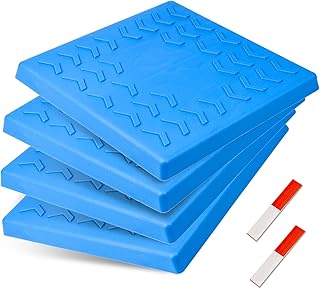 RV Leveling Block Top Cover: Interlocking Trailer Jack Pad Cap with Non-Slip Texture, Stabilize Leveling Block Cover for Camper and Trailer, Prevent Sinking & Sliding, 4 Pack