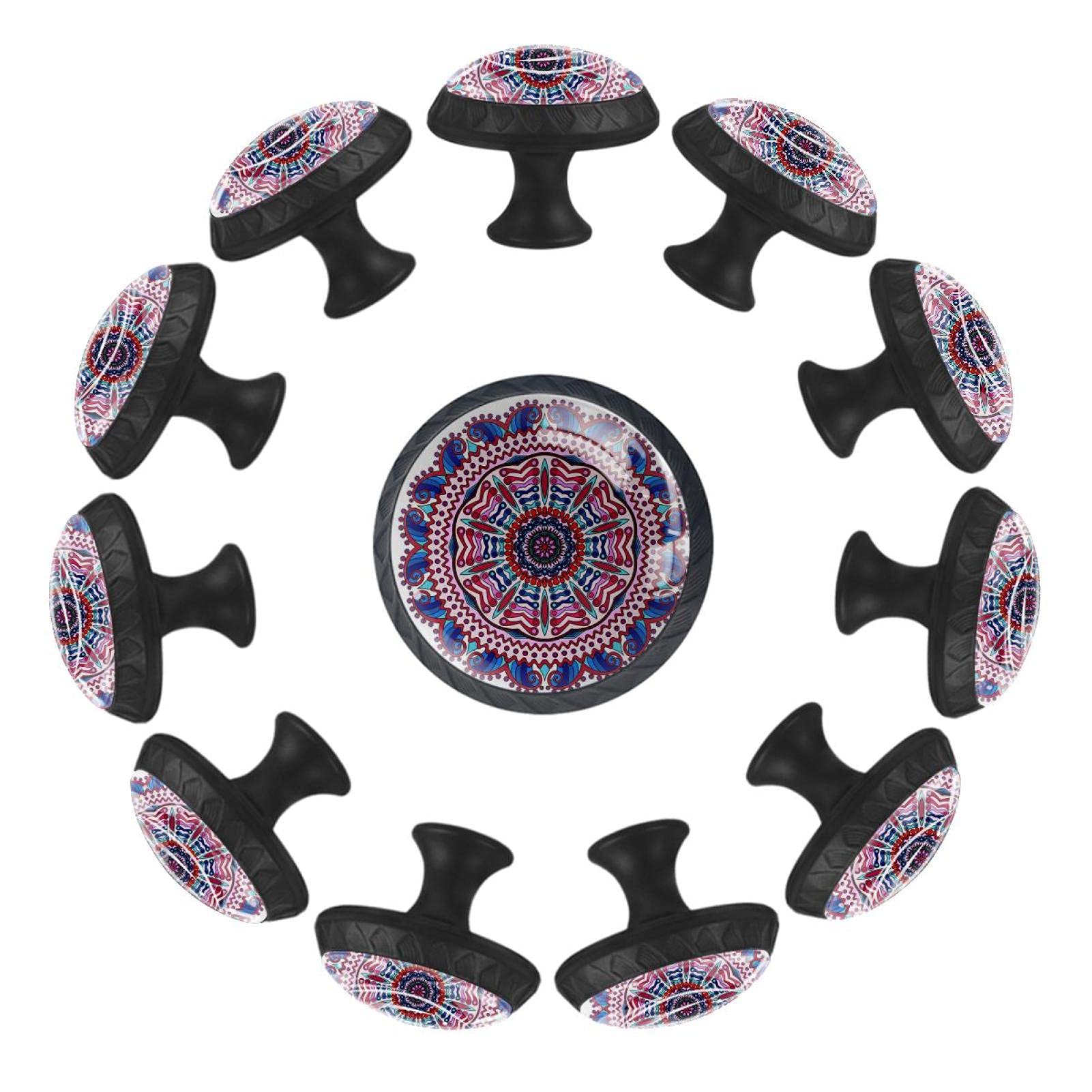 Boutons de tiroir ronds pour remplacer poignée commode chambre lot 12 mandala 35mm