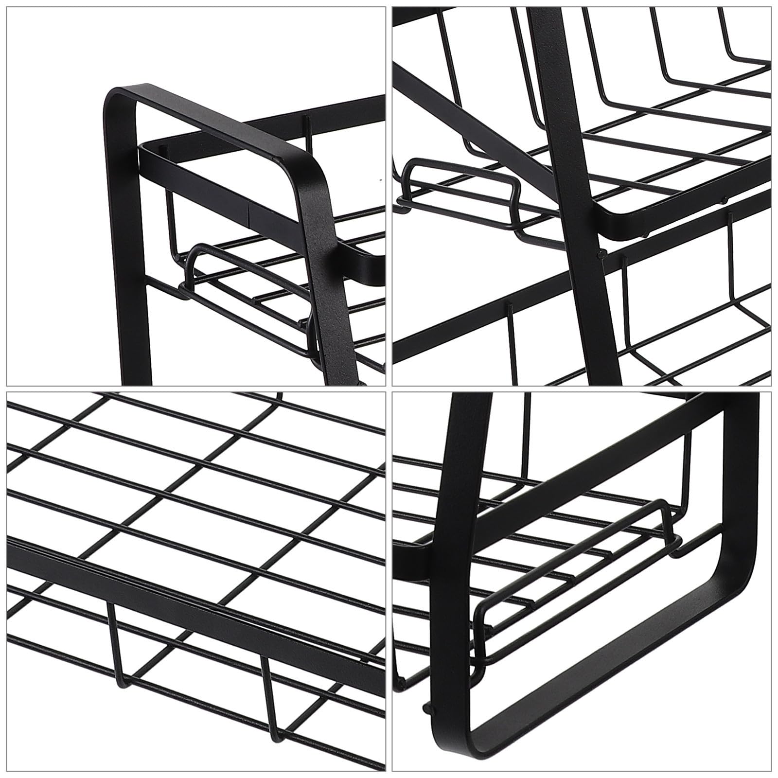 Estante de Cocina Multicapa Negro de Hierro Desmontable para Especias