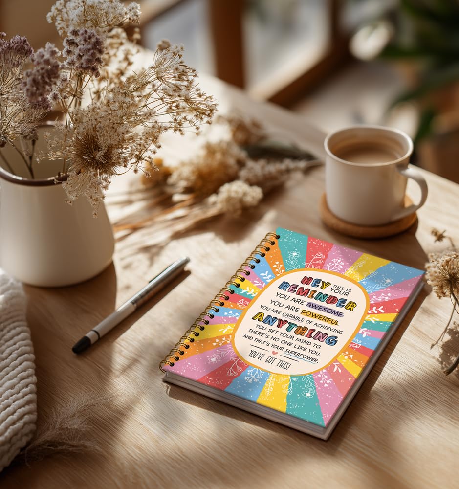 Cuaderno en espiral para mujeres, diario inspirador para mujeres, hombres, amigos, regalos en cumpleaños, Navidad, Día de la Madre, recordatorio de quién eres, tapa dura con espiral dorada