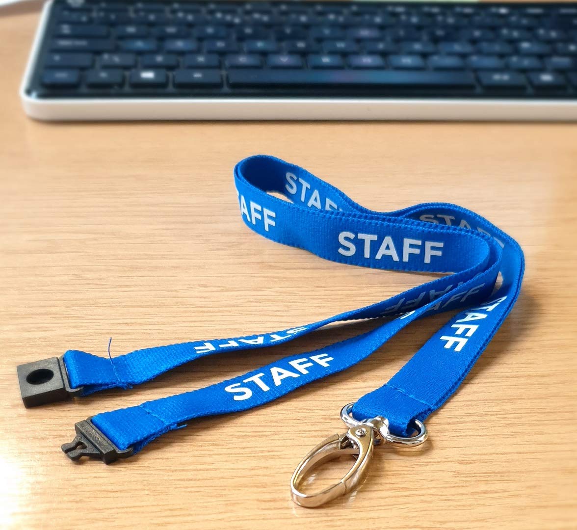 Ske-Direct Blue Staff Printed Lanyard Metal Lobster Clip (100)