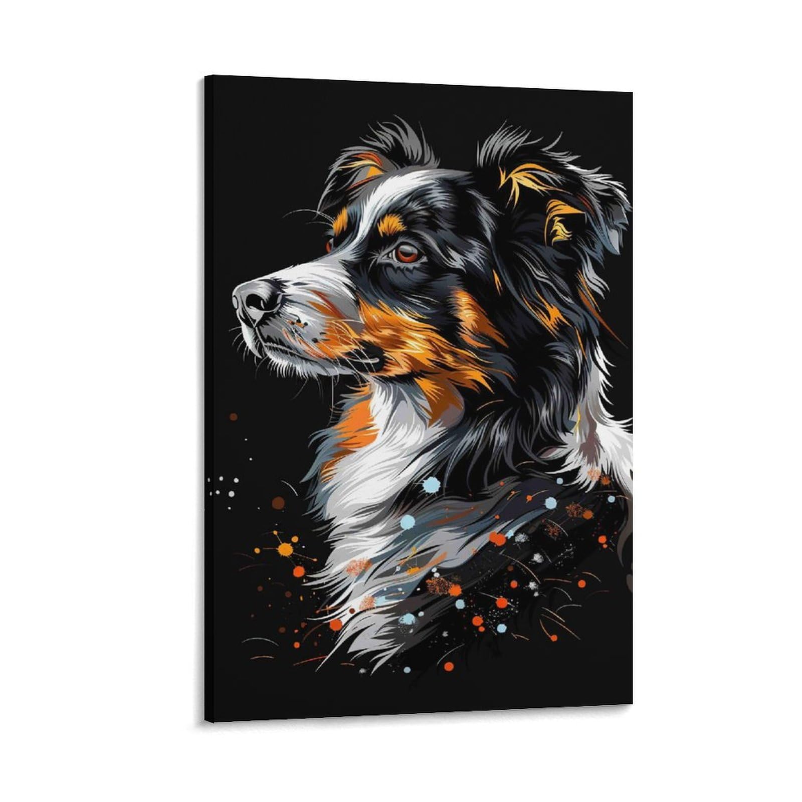 DHBANEIOK Dog Portrait Art Poster Artwork Giclee Canvas Prints Modern Canvas Wall Art Picture Wall Hanging for Bathroom Wall Decor 12x18inch(30x45cm)