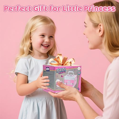 Miniatura 9 de Kit de maquillaje para niñas, juego de maquillaje real seguro y lavable, juego de maquillaje de belleza, estuche cosmético con espejo, juguetes de