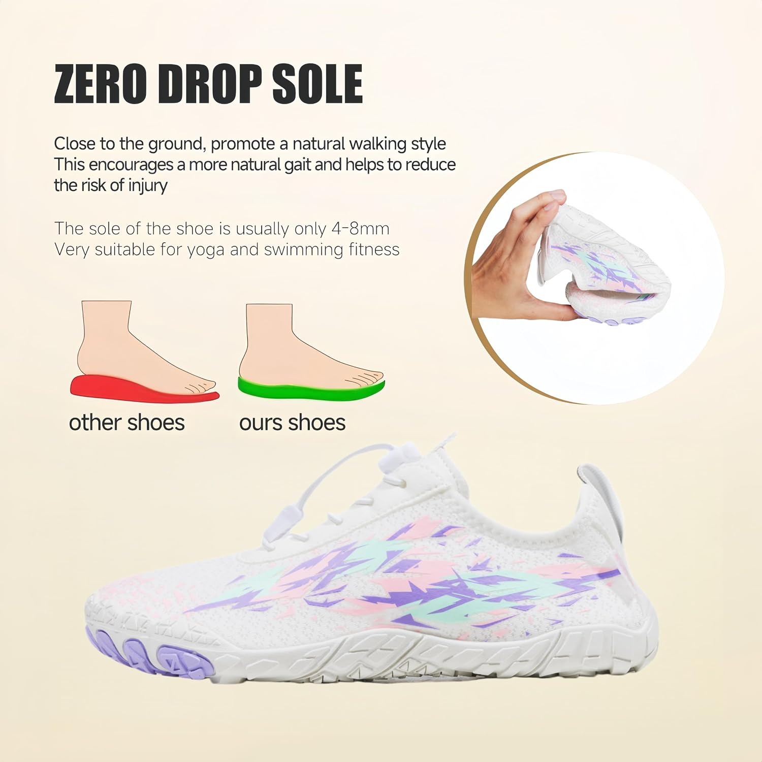 Water Barefoot Shoes Womens Wide Toe Box,Breathable Quick-Dry Footwear Zero Drop Shoes Women,Lightweight Non-Slip Healthy for Walking,Yoga,Beach,Swimming,Running,Sneakers