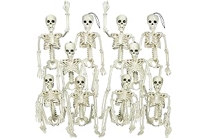 XONOR 16” Posable Halloween Skeleton - Full Body Halloween Skeleton with Movable...