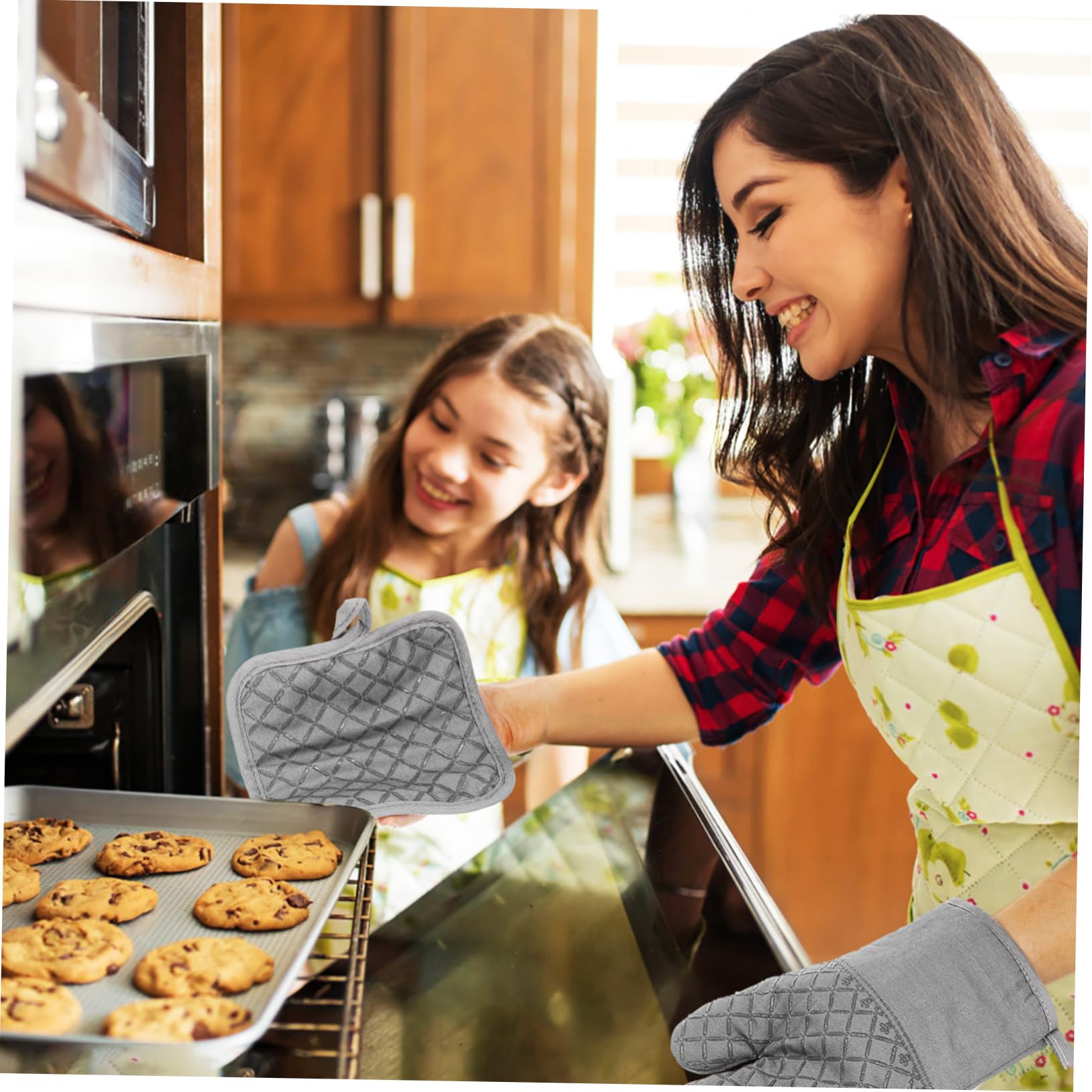 IMIKEYA Guantes para Hornear Agarraderas para Ollas Calientes Protectores de Manos para Hornear Guantes para Parrilla para Horno Microondas Suministros