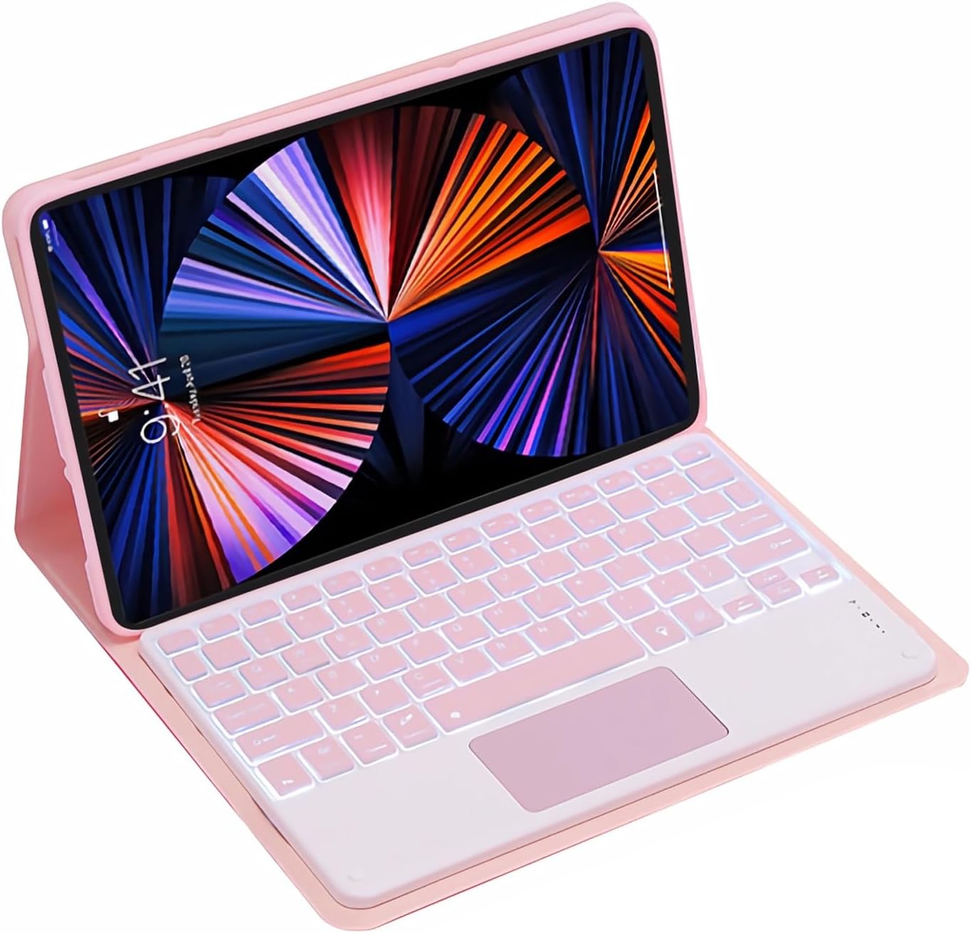 DoohowCase Hülle mit Tastatur für Lenovo Tab P12 12.7 Zoll 2023, Bluetooth QWERTZ Tastatur mit 7 Farbige Beleuchtung für Lenovo Tab P12 12.7 Zoll 2023, Schwarz