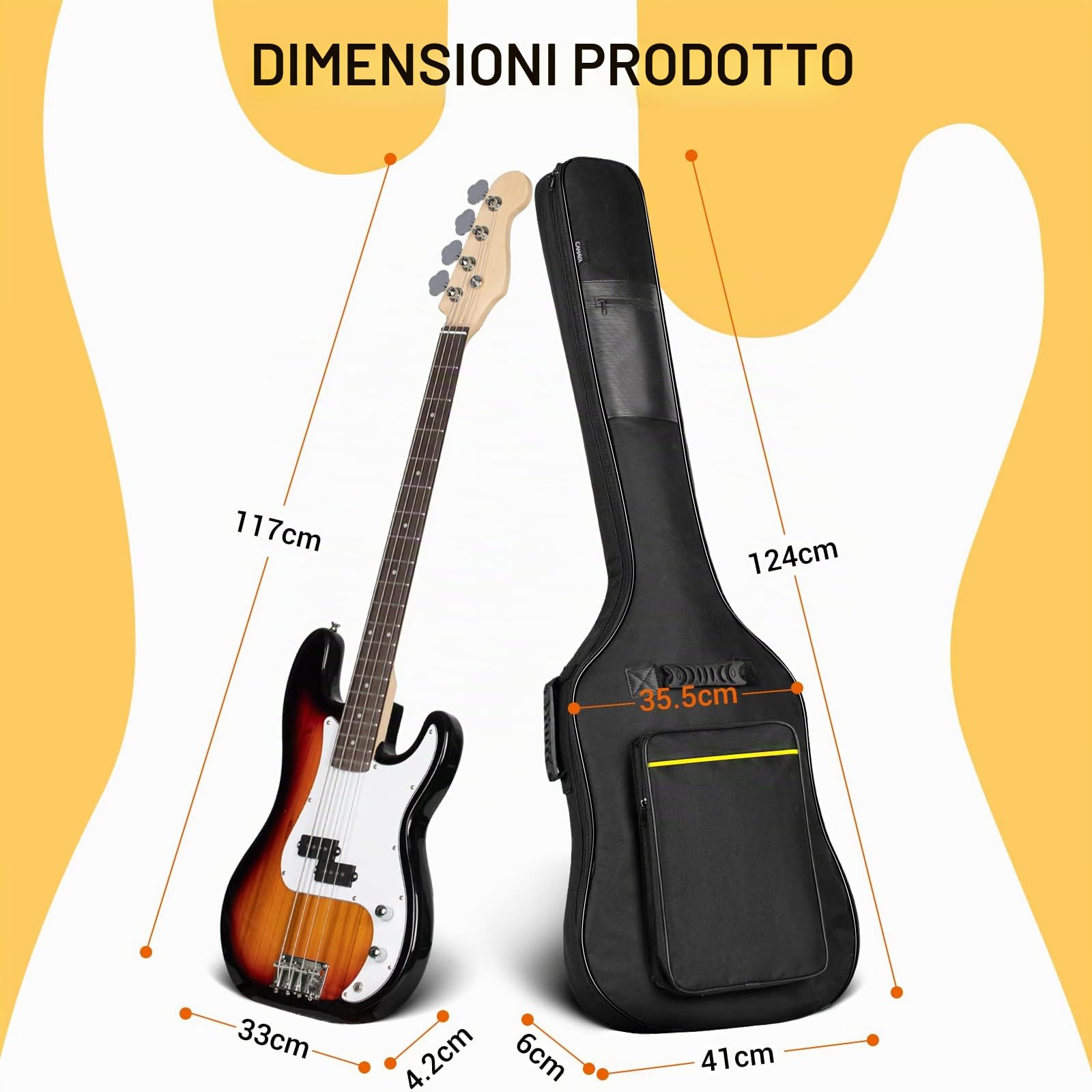 CAHAYA Borsa per Basso Elettrico Antipolvere Custodia per Basso Elettrico per Spartiti o Libri Musicali