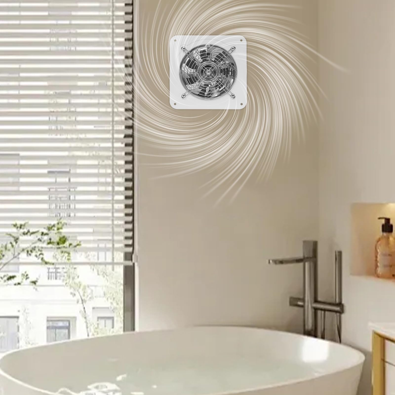 Ventilador axial de 150 mm, 650 m³/h, para cocina, garaje, cuarto de baño, loft sótano