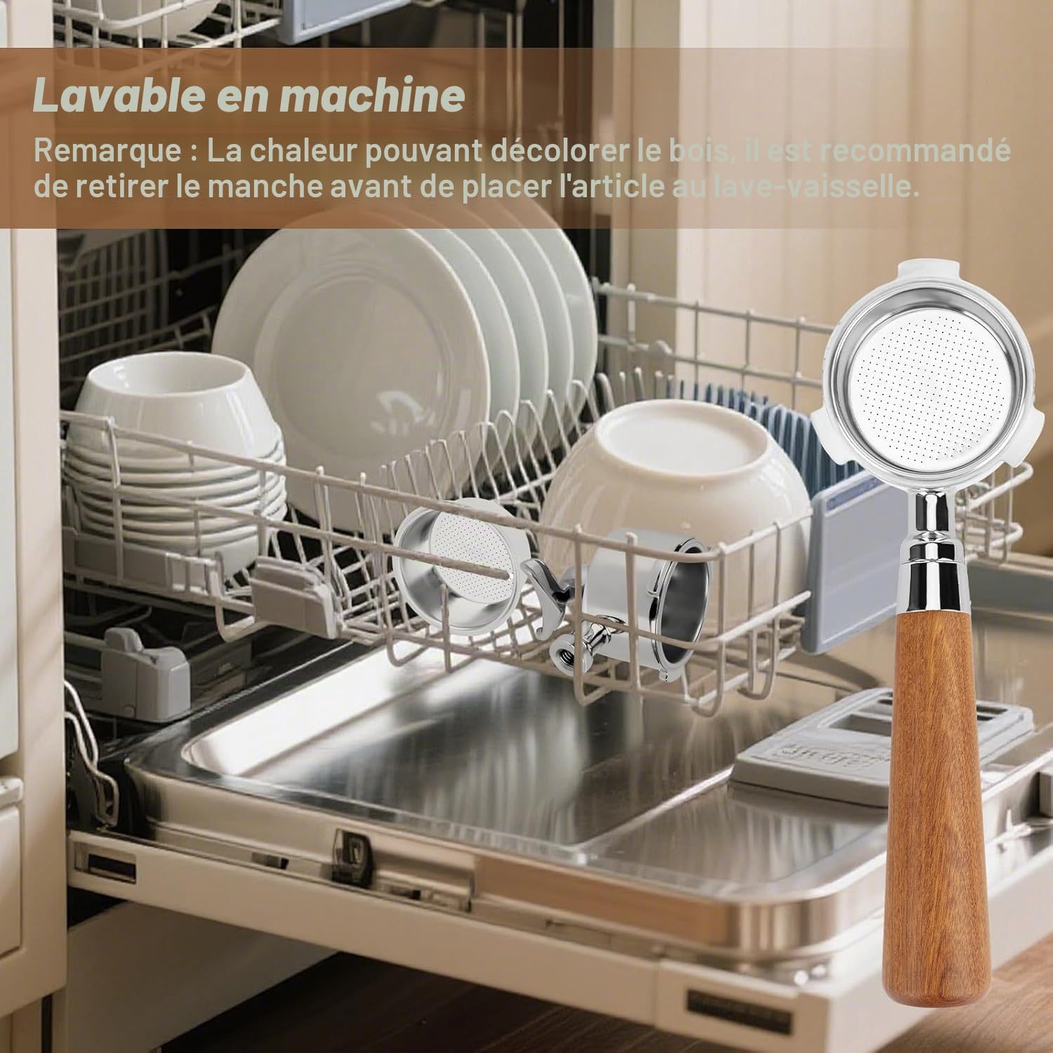 Poignée Porte-Filtre Sans Fond 51mm Compatible Avec Delonghi Dedica EC680, EC685, SMEG ECF01, Avec Outil de Nettoyage et Accessoires en Acier Inoxydable 304