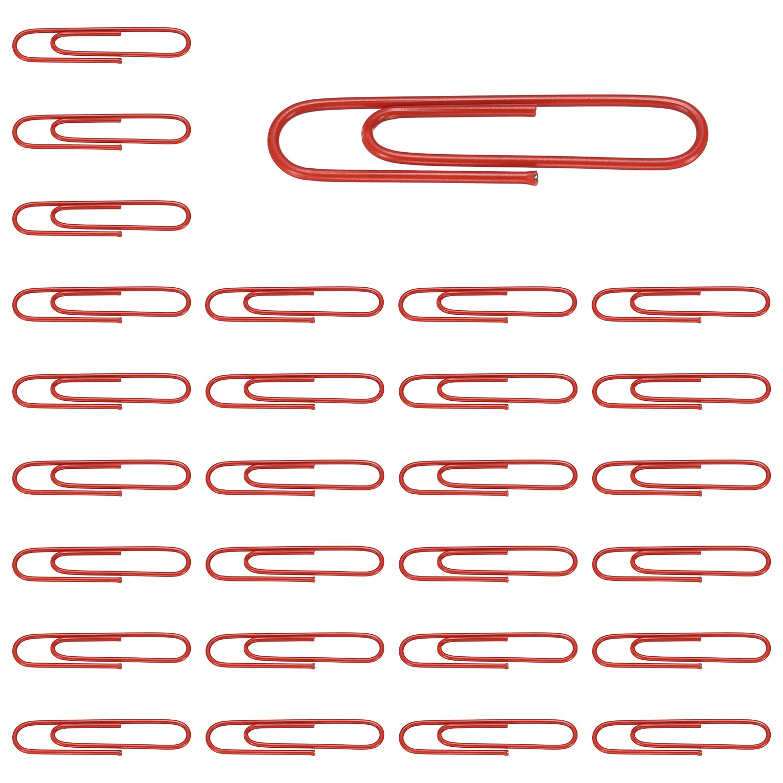 PATIKIL 150 Pcs Pin Shape Paper Clip, 5 x 1cm Large Pin Paper Clip Cute Metal Planner Bookmarks Decorative Clamps Holders for Document Office Home, Red