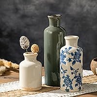 Vista 54 de Juego de jarrones de cerámica, jarrones de flores para decoración del hogar, decoración moderna de granja, centros de mesa de sala de estar, cocina