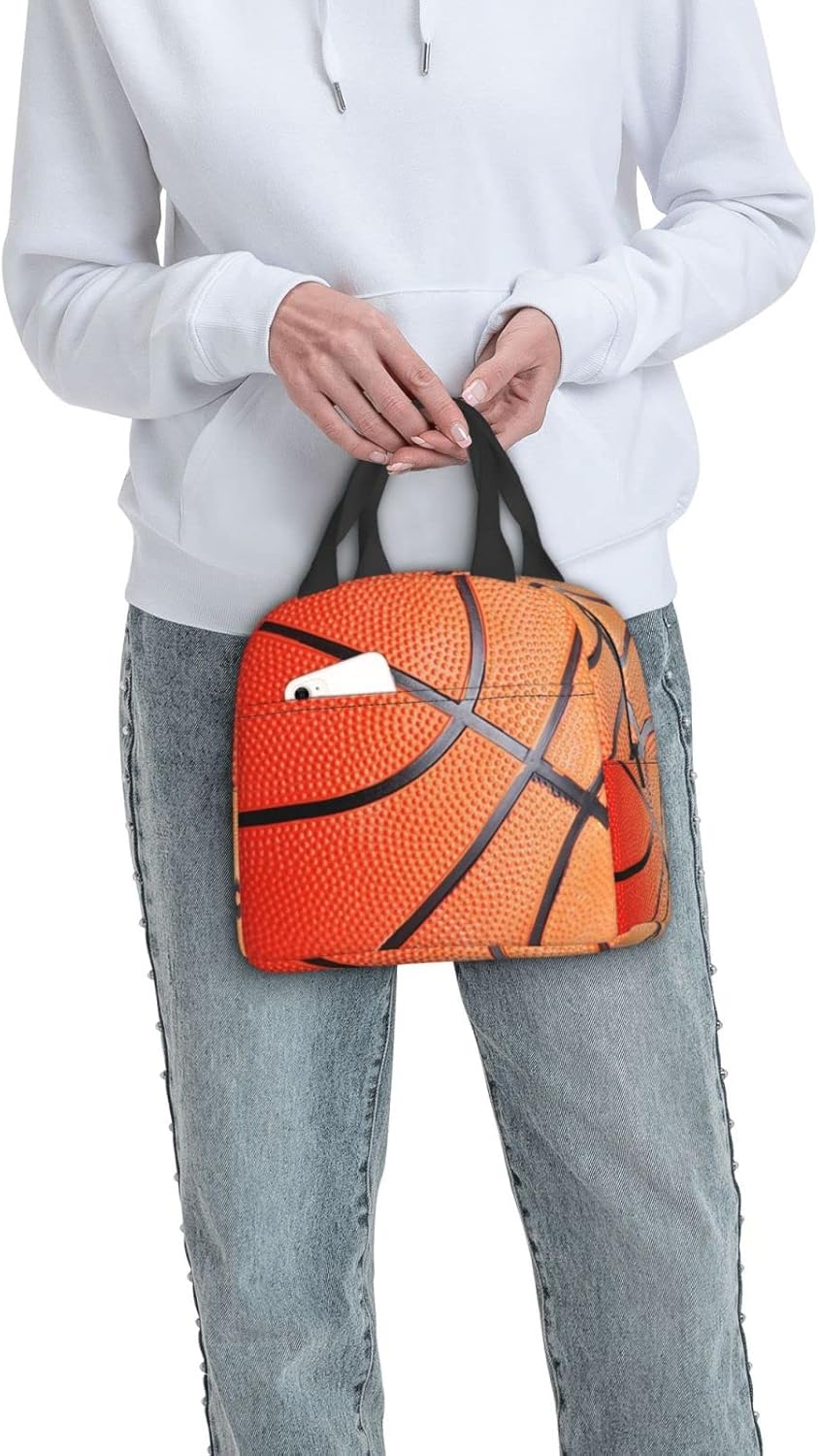 Basketball Reusable Insulated Lunch Bag For Women Men Waterproof Tote Lunch Box Thermal Cooler Lunch Tote Bag For Work Office Travel Picnic - Image 5