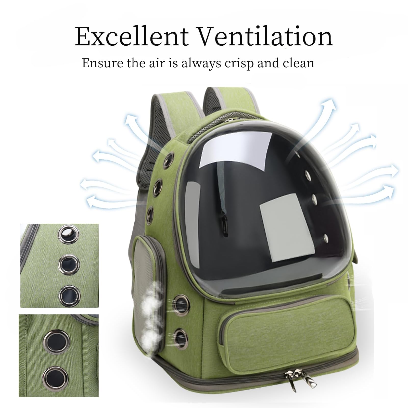 Mochila de burbujas para gatos, mochila transpirable para gatos, gran espacio, transportador de viaje para mascotas para gatitos, perros pequeños de hasta 15 libras, transportador transparente para