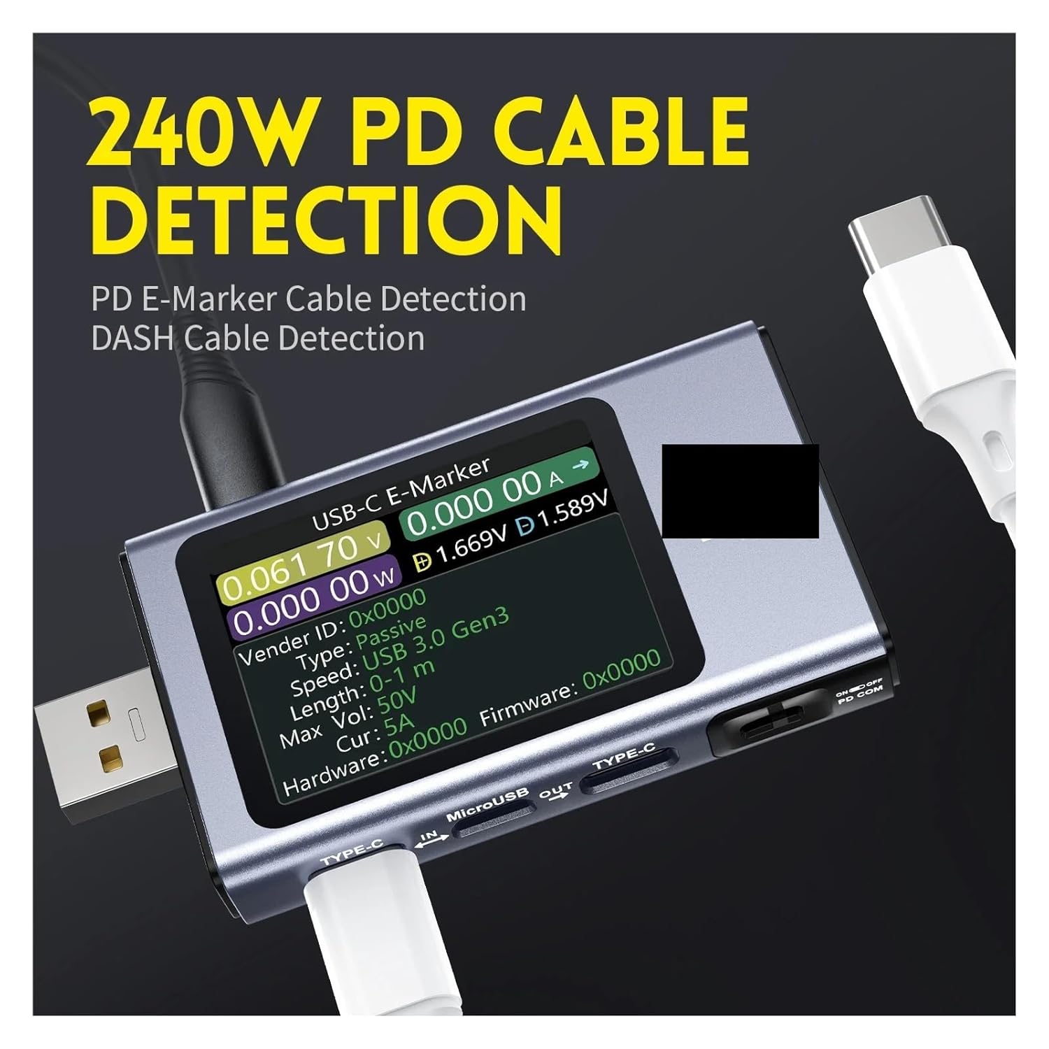 USBテスター 電圧計 電流計 TYPE-C 急速充電検出トリガー 容量測定 リップル測定(