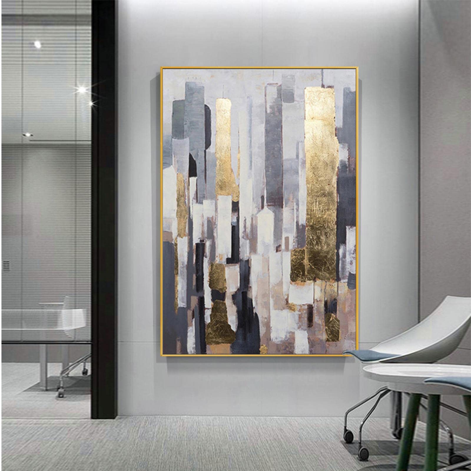 Amazon.co.jp: 抽象アート キャンバスアート 絵画 金箔 風景 ウォール