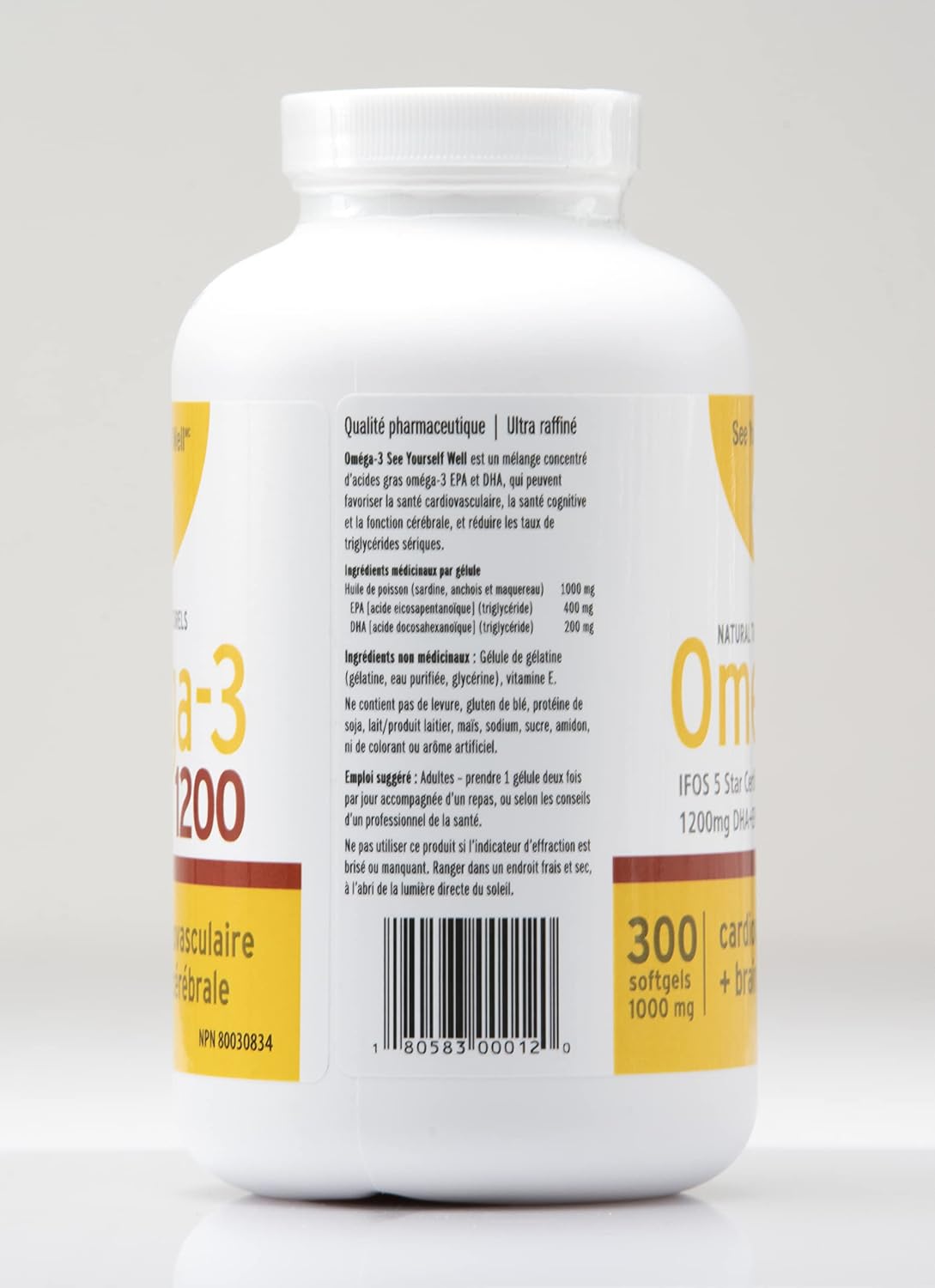 See Yourself Well Omega 3 Fish Oil - EPA & DHA Omega-3 Fatty Acids. High Absorption Advanced Triglyceride Natural State Technology. Promotes Brain, Eye, Heart, Joint & Immune Health. 300 softgels