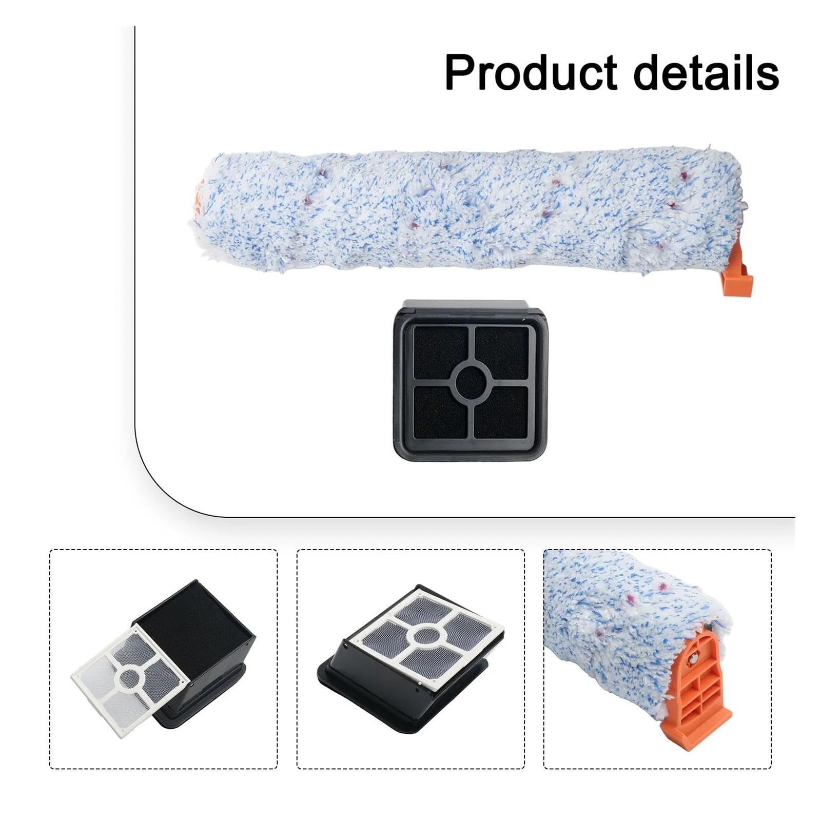 Kit De Filtro De Cepillo Giratorio Compatible Con ILIFE, Accesorio Inalámbrico For Limpieza De Pisos En Seco W-90.