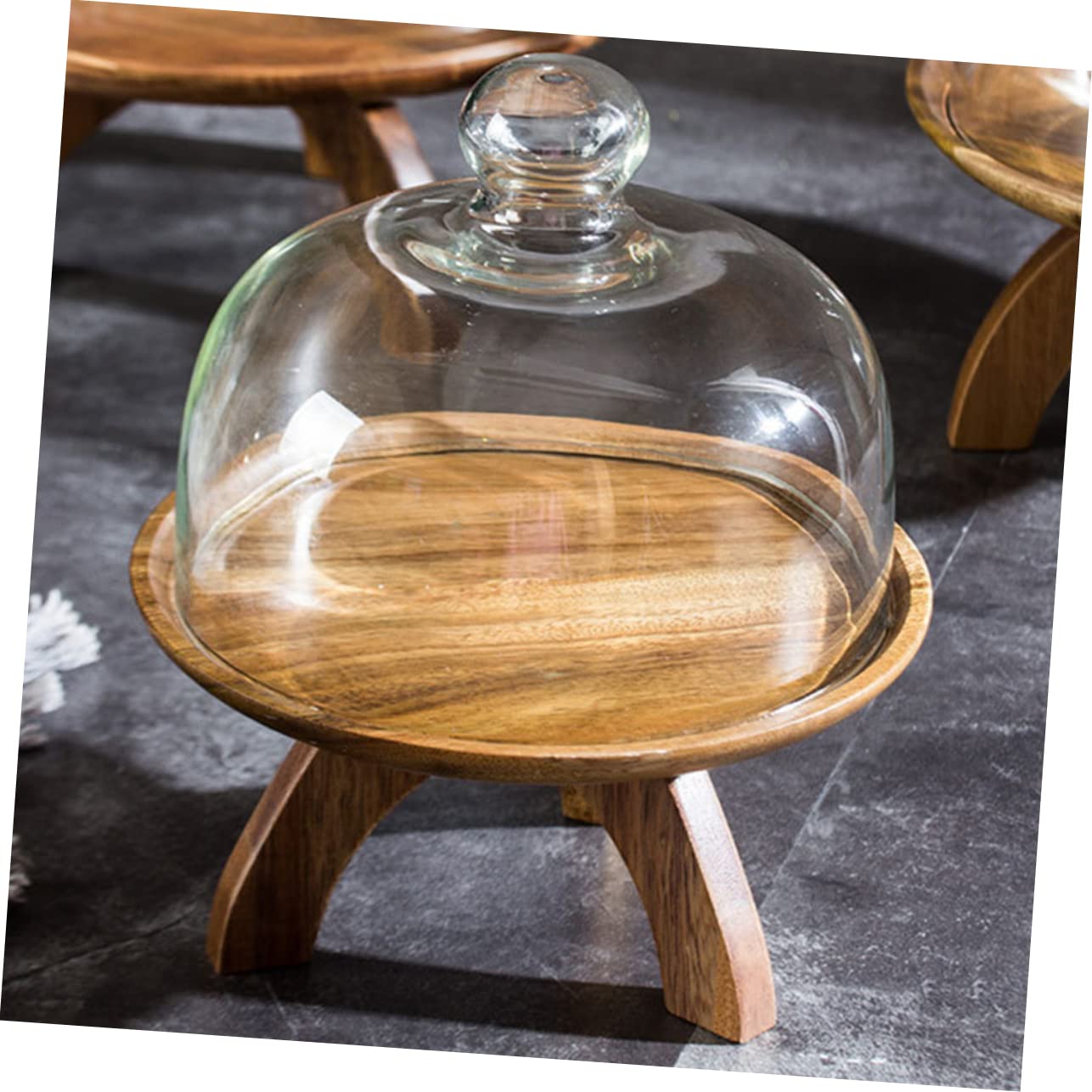Cúpula de Vidrio Redonda de Color Claro 1 Pieza para Postres y Tartas | Vidrio Transparente, Diseño Simple y Resistente, Fácil de Limpiar, para Fruta y Presentación