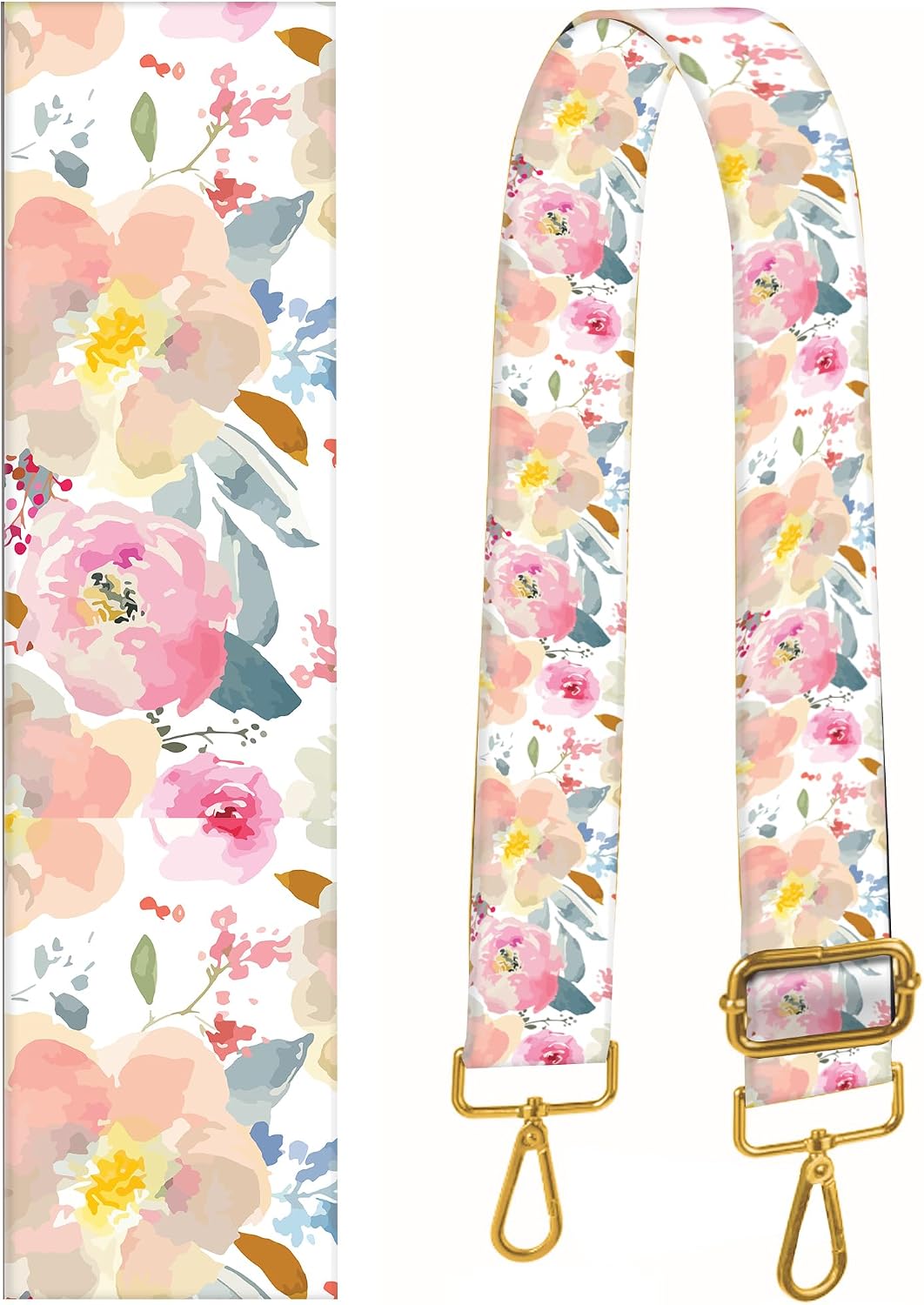 Purse Straps Replacement Crossbody, 2" Wide Shoulder Strap Adjustable, Gold Buckle Canvas Bag Handbag Belts