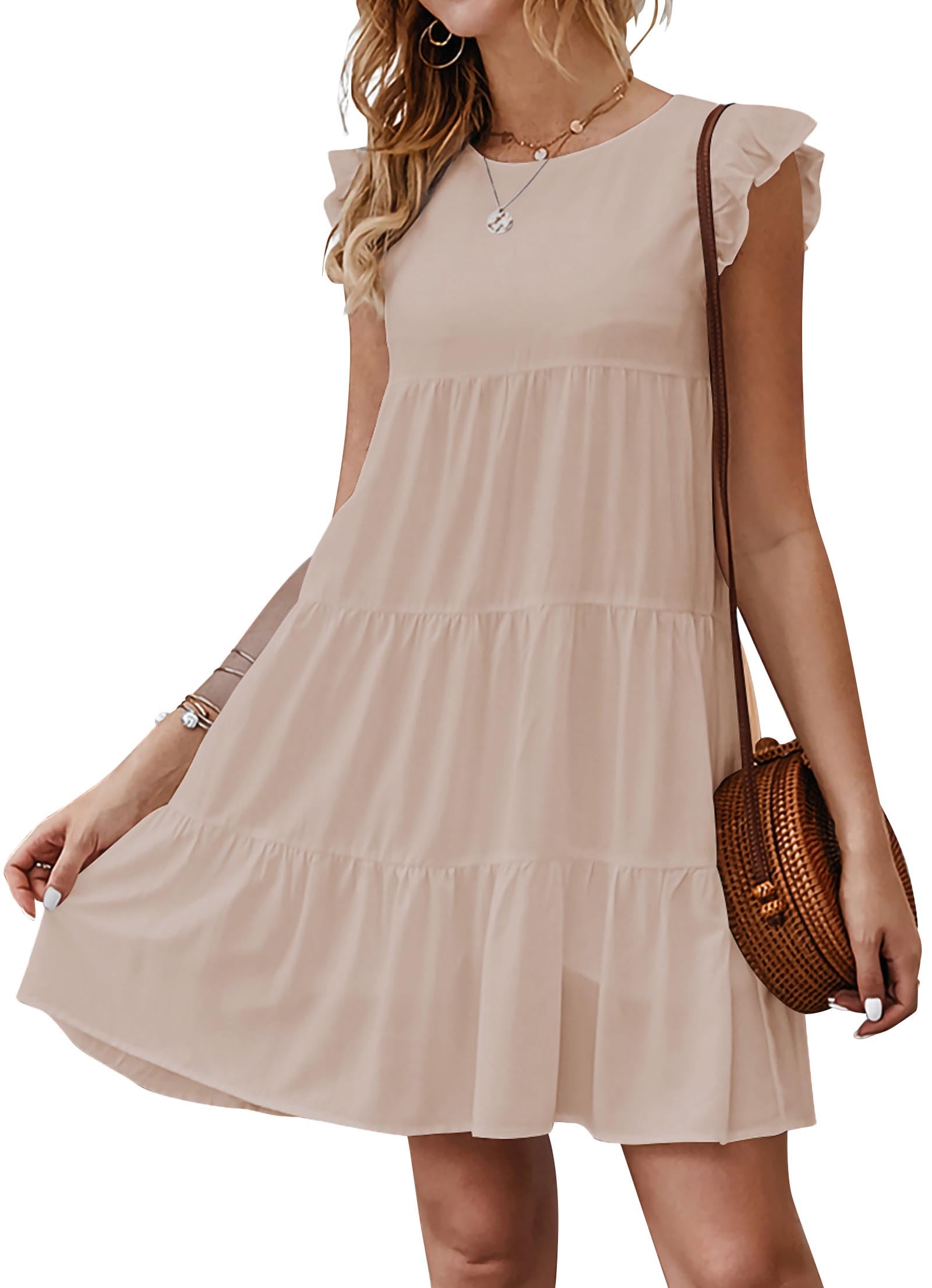 KIRUNDO Summer Dresses for Women Sundress Babydoll Dress