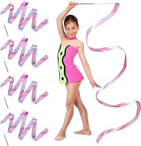 HOEYAN 3 Stück Tanzbänder Streaer Set Tanzband It Stab Gynastikband Schwungband Rhythikband
