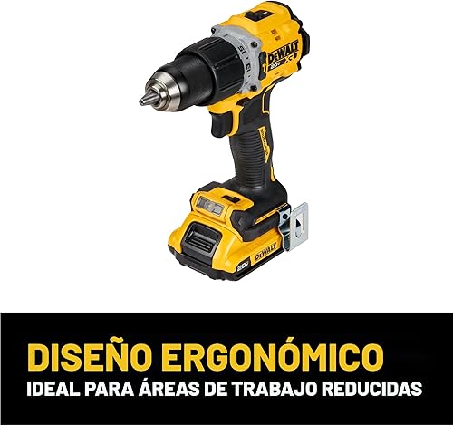 Miniatura 3 de DEWALT 20V MAX* XR Taladrodestornillador inalámbrico sin escobillas de 12 pulg. Kit de martillo (DCD805D2), Amarillo
