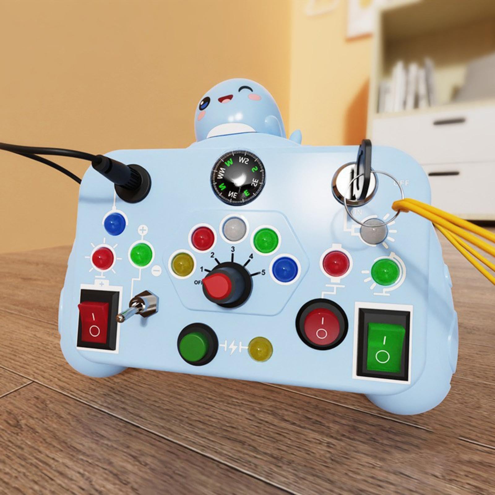 Toddler Toys LED Busy Board, Montessori Toy for 1-3 Year Old, Kids Sensory Board, Light Switches Preschool Learning Activities Portable Travel Toy for 1+ Year Old Boys & Girls