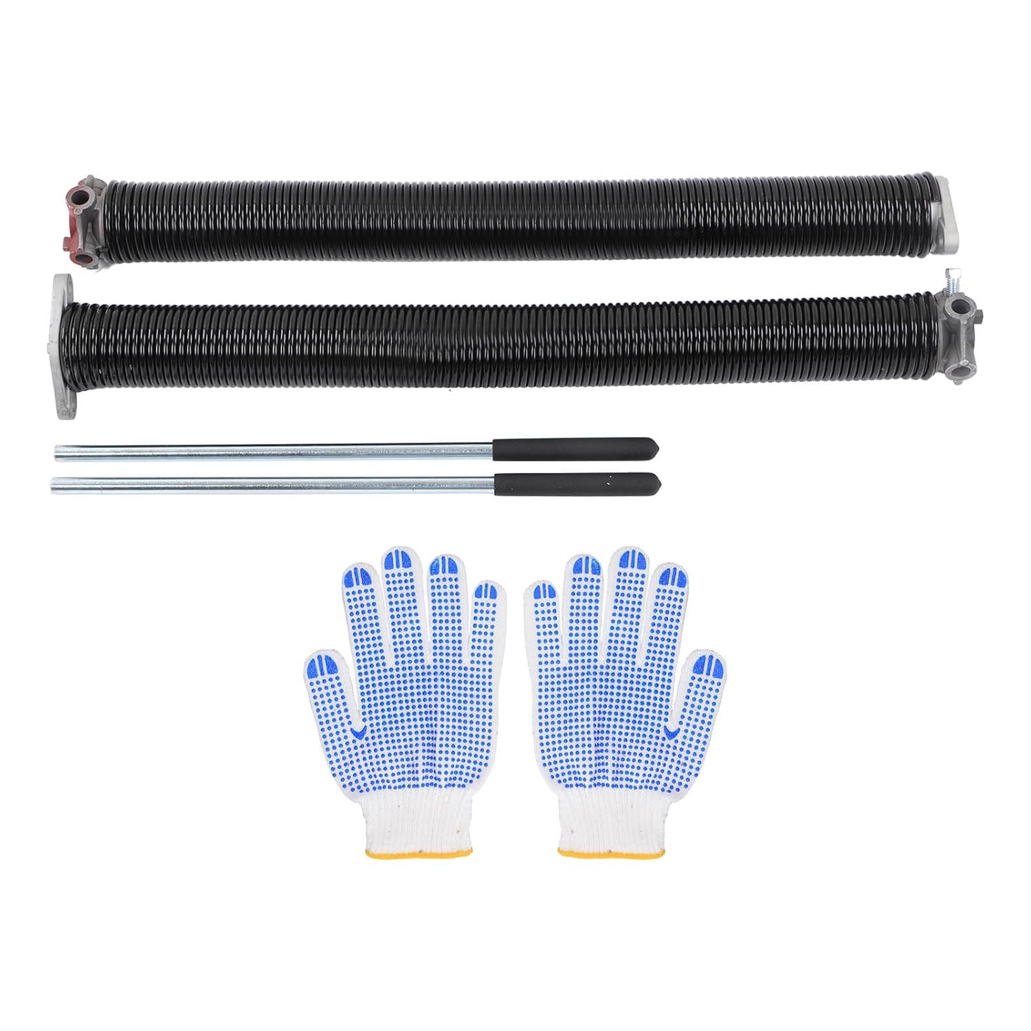 Garage Door Torsion Springs, Pair of 2, Steel and Aluminum, Replacement Spring Coil and Cone, 218x2x23, with 2 Gloves