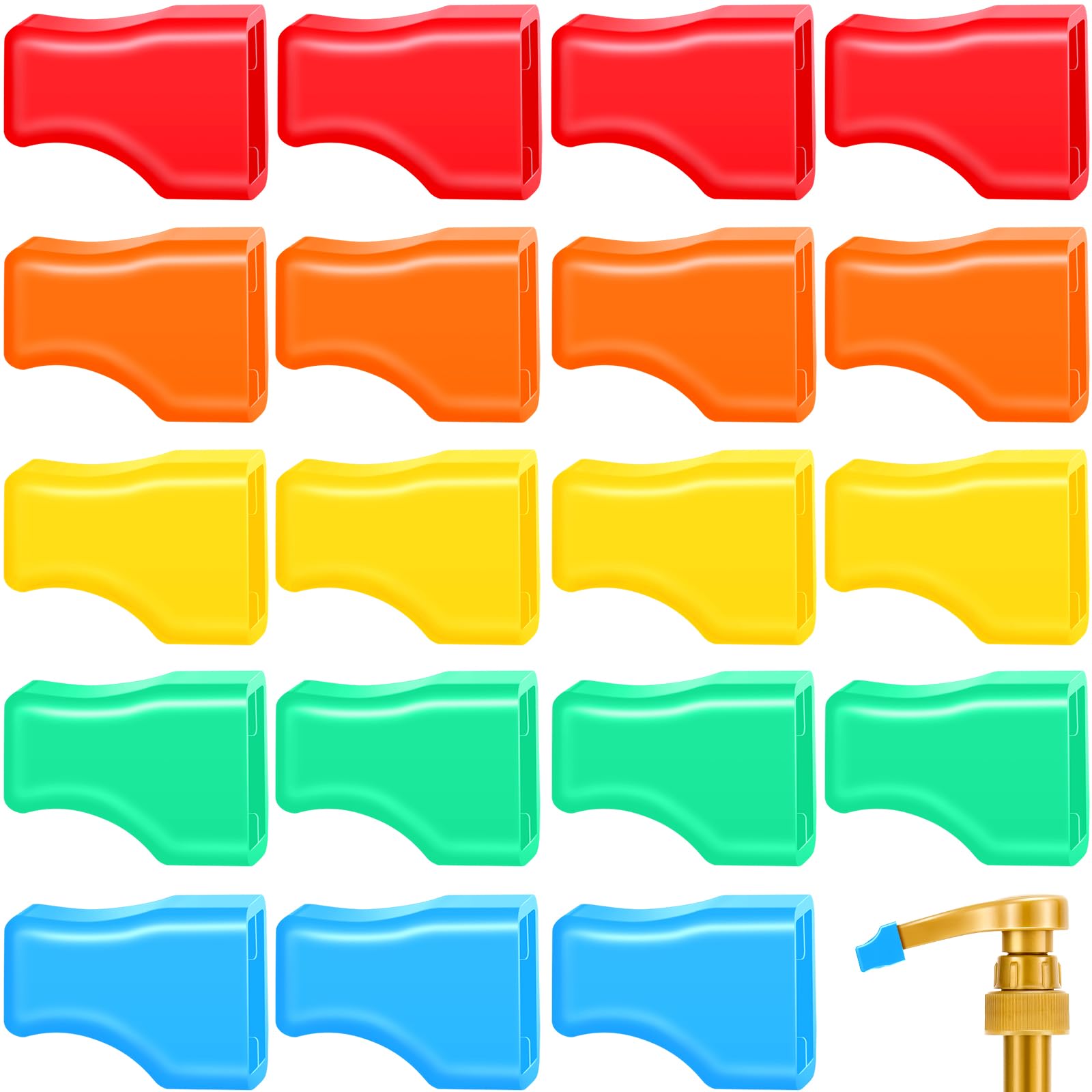Zhehao 20 Pcs Syrup Pump Covers Rubber Caps for Syrup Bottles,Colorful