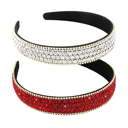 Vista 33 de YISSION 2 diademas para mujer, diadema de diamantes de imitación, diadema de perlas de cristal con brillantina, diademas de moda para niñas, Plateado