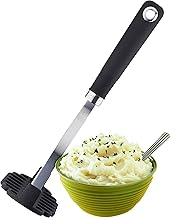 Sabatier Professional Nylon Potato Masher - Anti-Scratch for Non-Stick Pans. Dishwasher Safe. Stainless Steel Core and Soft Grip Handle. Wide Mashing Plate. 25 Year Guarantee.