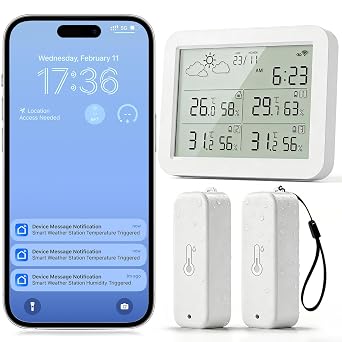 Daytech WiFi Hygrometer Thermometer 2 Packs,Smart Temperature Sensor with App Monitoring,Room Temperature and Attic & Crawlspace Monitoring, Vacation Condo & Apartment Monitoring.