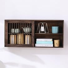 Modern Wooden Sliding Ribbed Door Wall Cabinet, Decorative Storage Cabinet, Wall Kitchen Cabinet for Bedroom, Living Room, Home Office35.43in