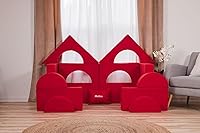 Vista 12 de FOAMOH Castle Sofa Sand - Sofá personalizable de 14 piezas para juegos imaginativos y fácil almacenamiento con almohada personalizable