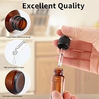 Cutiolly Barna Üveg Pipettás Flakon Szett - Illóolajokhoz, Aromaterápiához és Parfümökhöz - 10ml (1db) + 5ml (2db) - Hengeres Cseppentős Tár 6