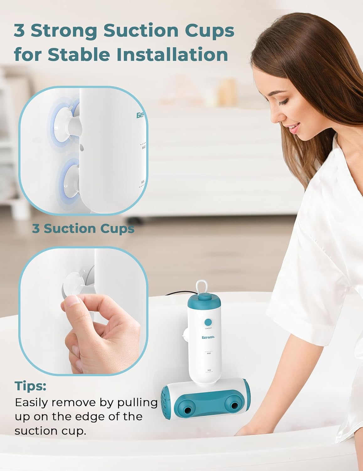 Bath Jets for Tub,Portable Jet Spa for Bathtub with Dual Hydro Jets for Tub Creates Soothing Bubbles, Bath Jet Spa for Relax Spa Bath at Home Use for Women, Blue (Corded)