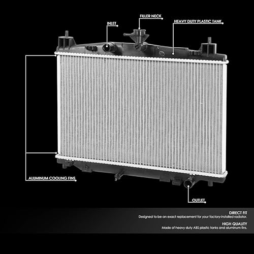 Miniatura 13 de DNA Motoring OEM-RA-2330 Reemplazo de radiador de enfriamiento de núcleo de aluminio atornillado estilo OE compatible con 00-01 Mazda MPV AT/MT
