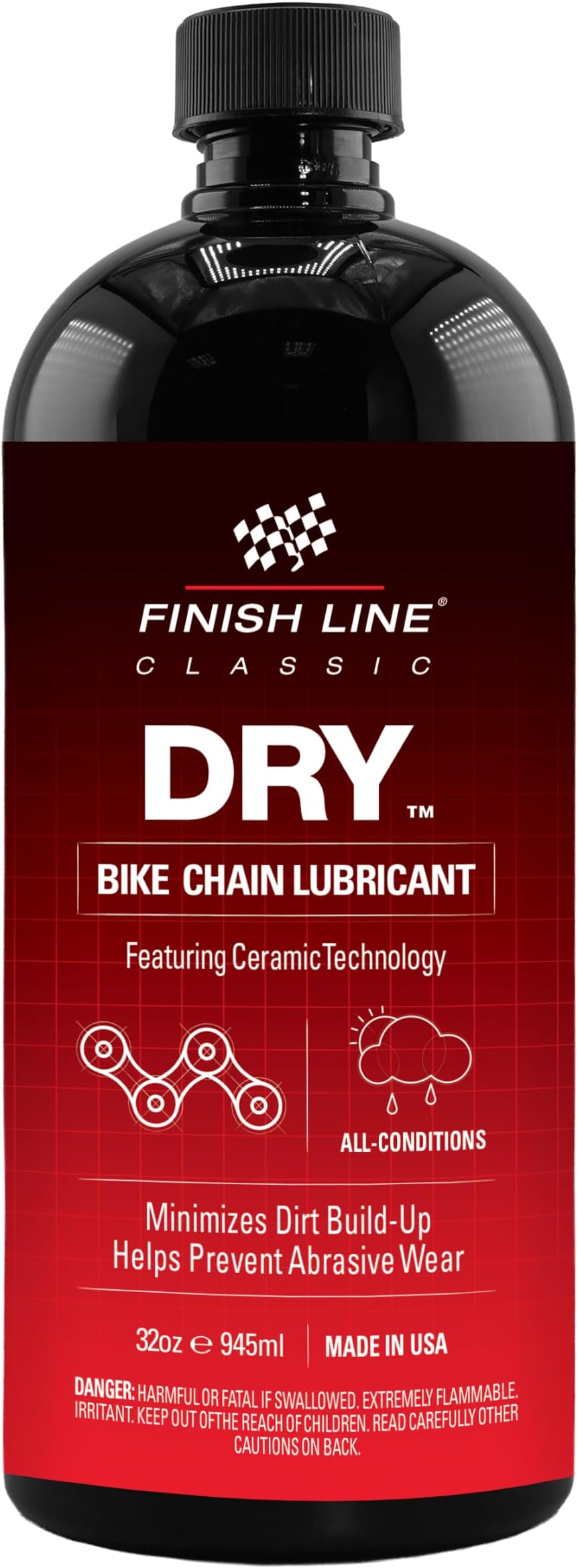 Finish Line Dry Bike Chain Lube โ Ceramic Dry-Film Lubricant โ Dirt & Dust Resistant