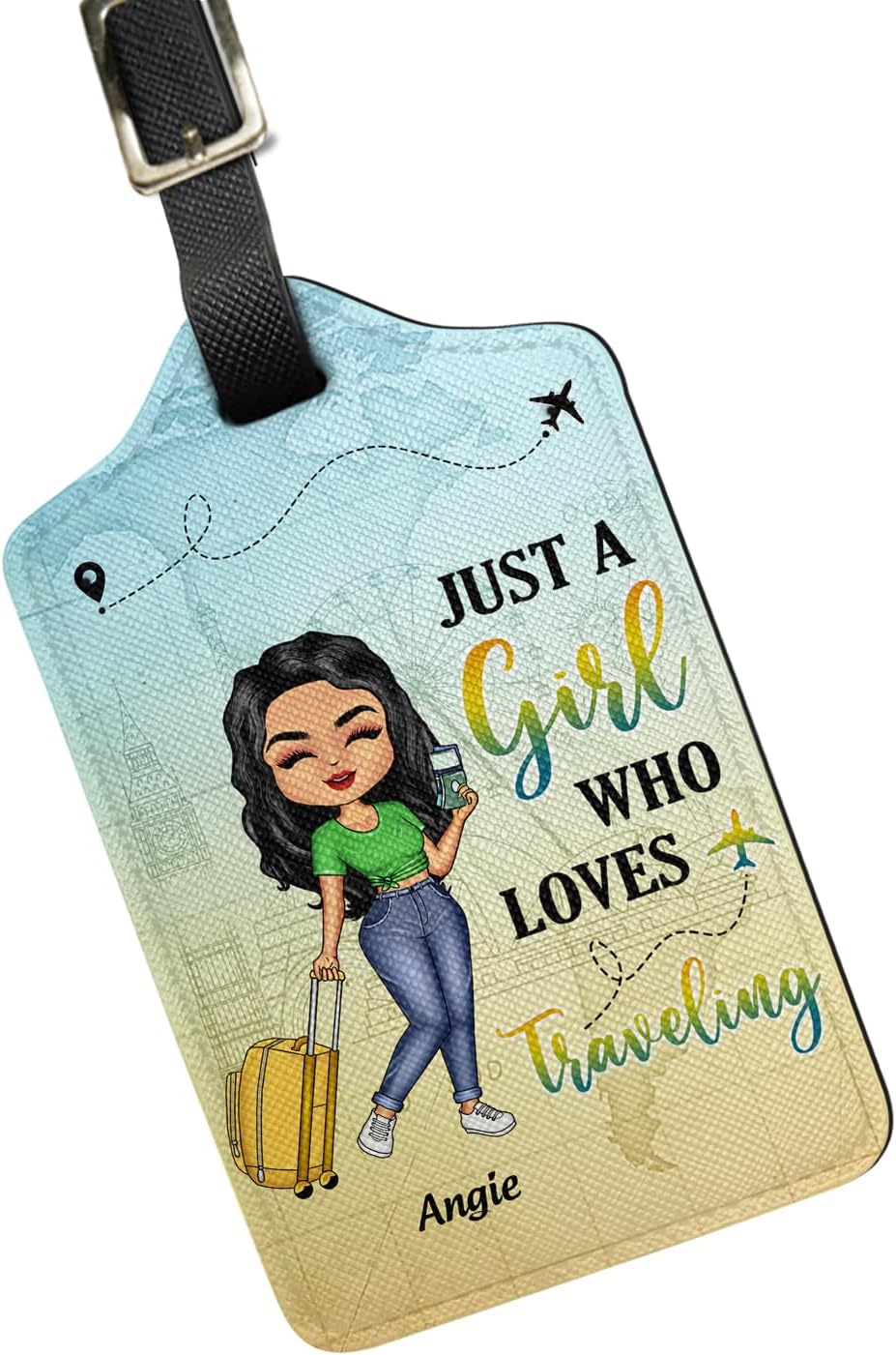 WANDER PRINTS Loves Traveling Personalized Luggage Tag