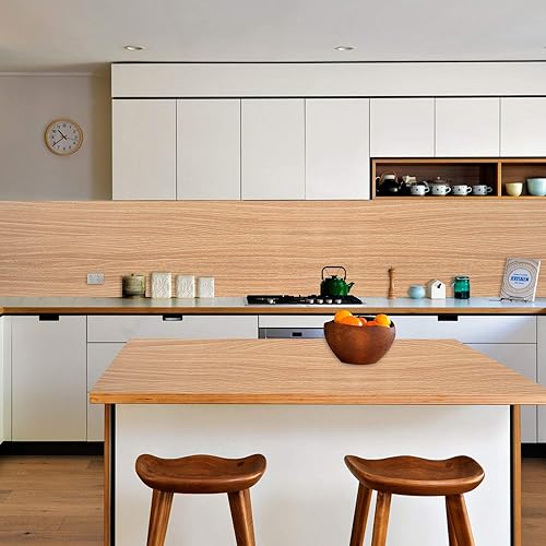 Miniatura 10 de Mecpar Papel de contacto de madera, papel tapiz de madera de arce de 17.7 x 118 pulgadas, papel tapiz autoadhesivo extraíble impermeable de grano de