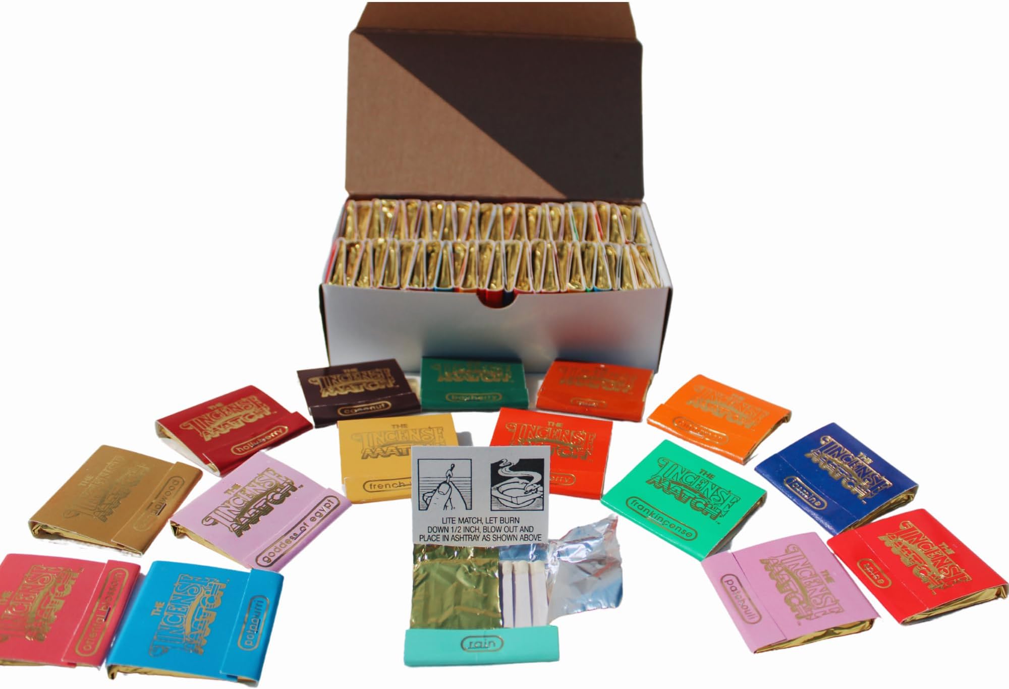 Box of 50 Incense Matches Variety Pack Eliminates