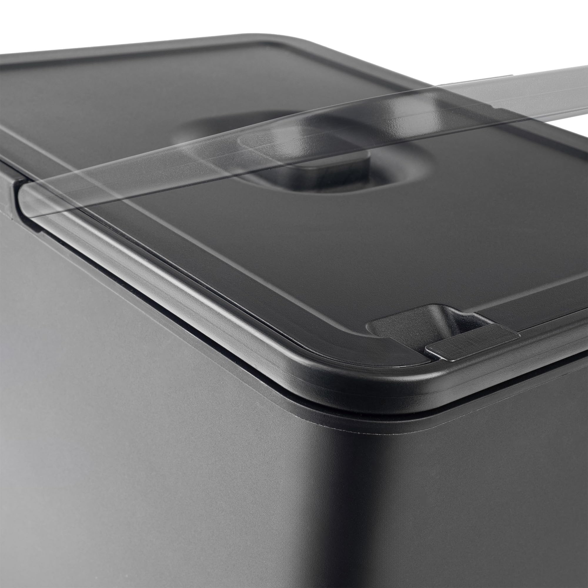 KADAX Cubo de basura de 23 litros, con asa móvil, clasificador de basura de plástico, contenedor universal de basura (negro, 23 L)