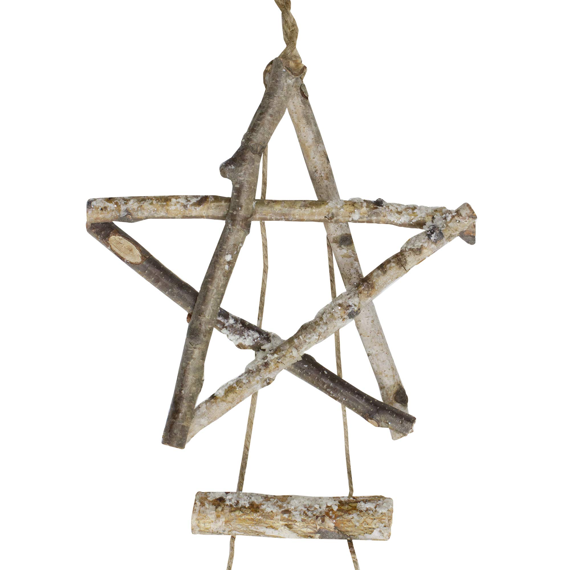 Northlight Frosted Tree with Star Topper Wooden Christmas Hanging Decoration - 51
