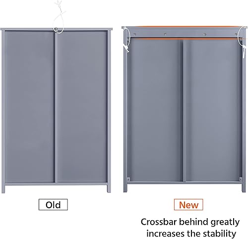 Miniatura 8 de Topeakmart Armario de almacenamiento de baño independiente con 4 cajones y un armario de puerta para sala de estar o pasillo, gris